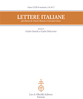 Fascicolo, Lettere italiane : LXIX, 2, 2017, L.S. Olschki