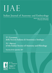 Heft, IJAE : Italian Journal of Anatomy and Embryology : 122, 1 Supplement, 2017, Firenze University Press
