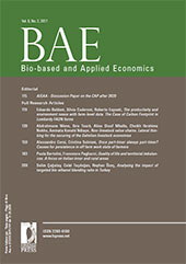 Issue, Bio-based and Applied Economics : 6, 2, 2017, Firenze University Press