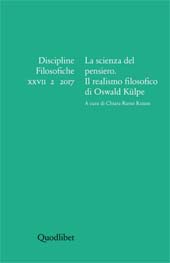 Fascicolo, Discipline filosofiche : XXVII, 2, 2017, Quodlibet
