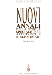 Issue, Nuovi annali della scuola speciale per archivisti e bibliotecari : XXXI, 2017, L.S. Olschki