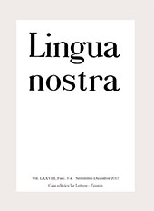 Fascicolo, Lingua nostra : LXXVIII, 3/4, 2017, Le Lettere