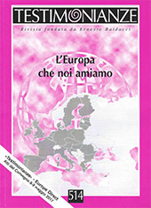 Article, Una e molteplice : l'Europa come soggetto politico e culturale nel mondo della complessità, Associazione Testimonianze