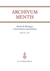 Heft, Archivum mentis : studi di filologia e letteratura umanistica : VI, 2017, L.S. Olschki