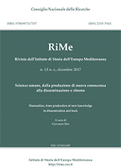 Issue, RiMe : rivista dell'lstituto di Storia dell'Europa Mediterranea : 1 nuova serie, I, 2017, ISEM - Istituto di Storia dell'Europa Mediterranea