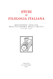Fascicule, Studi di filologia italiana : LXXV, 2017, Le Lettere