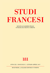 Fascicule, Studi francesi : 181, 1, 2017, Rosenberg & Sellier