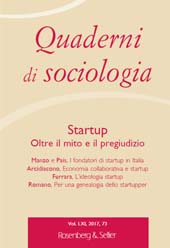 Fascicule, Quaderni di sociologia : 73, 1, 2017, Rosenberg & Sellier