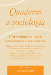 Fascicolo, Quaderni di sociologia : 74, 2, 2017, Rosenberg & Sellier