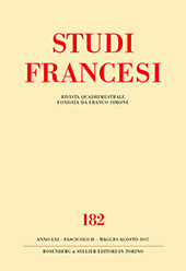 Fascículo, Studi francesi : 182, 2, 2017, Rosenberg & Sellier