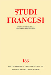 Fascículo, Studi francesi : 183, 3, 2017, Rosenberg & Sellier
