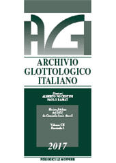 Fascículo, Archivio glottologico italiano : CII, 1, 2017, Le Monnier