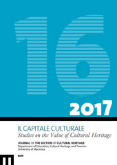 Fascículo, Il capitale culturale : studies on the value of cultural heritage : 16, 2, 2017, EUM-Edizioni Università di Macerata