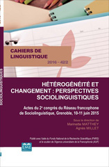 E-book, Hétérogénéité et changement : perspectives sociolinguistiques : Actes du 2ème congrés du réseau francophone de sociolinguistique, Grenoble, 10-11 juin 2015, EME Editions