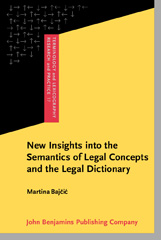 eBook, New Insights into the Semantics of Legal Concepts and the Legal Dictionary, John Benjamins Publishing Company