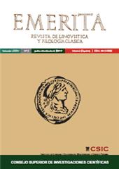 Heft, Emerita : revista de lingüística y filología clásica : LXXXV, 2, 2017, Editorial CSIC