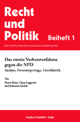 E-book, Das zweite Verbotsverfahren gegen die NPD. : Analyse, Prozessreportage, Urteilskritik., Duncker & Humblot