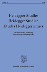 eBook, Heidegger Studies - Heidegger Studien - Etudes Heideggeriennes. : The Unevaluable, Technicity and Language: Revisiting Plato., Duncker & Humblot