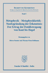 eBook, Metaphysik - Metaphysikkritik - Neubegründung der Erkenntnis : Der Ertrag der Denkbewegung von Kant bis Hegel., Duncker & Humblot