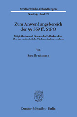 E-book, Zum Anwendungsbereich der 359 ff. StPO. : Möglichkeiten und Grenzen der Fehlerkorrektur über das strafrechtliche Wiederaufnahmeverfahren., Duncker & Humblot