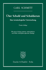 eBook, Über Schuld und Schuldarten. : Eine terminologische Untersuchung., Schmitt, Carl, Duncker & Humblot