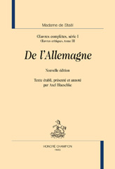 eBook, De l'Allemagne, Stael-Holstein, Anne Louise Germaine, Honoré Champion
