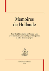 eBook, Memoires de Hollande, Honoré Champion