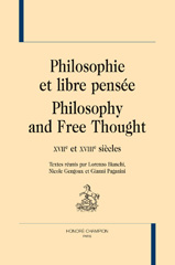 E-book, Philosophie et libre pensée : XVIIe et XVIIIe siècles = Philosophy and free thought, Honoré Champion