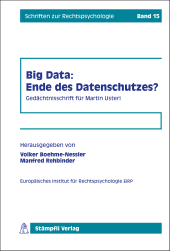 E-book, Big Data : Ende des Datenschutzes? : Gedächtnisschrift für Martin Usteri, Stämpfli Verlag