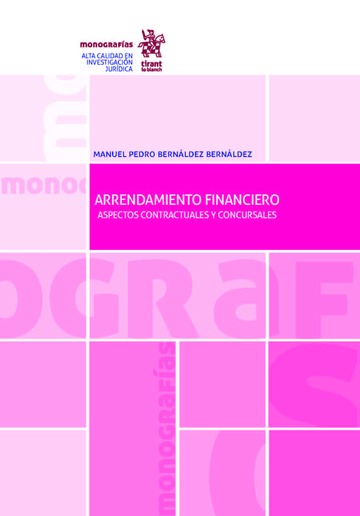 E-book, Arrendamiento financiero : aspectos contractuales y concursales, Tirant lo Blanch