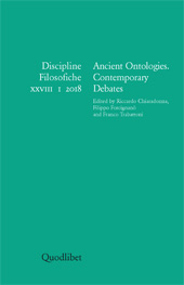 Fascicule, Discipline filosofiche : XXVIII, 1, 2018, Quodlibet
