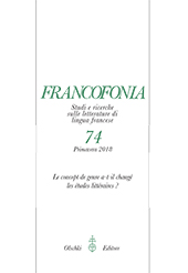 Fascicolo, Francofonia : studi e ricerche sulle letterature di lingua francese : 74, 1, 2018, L.S. Olschki
