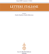 Fascículo, Lettere italiane : LXX, 1, 2018, L.S. Olschki