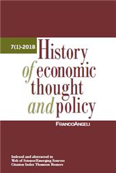 Fascicule, History of Economic Thought and Policy : 1, 2018, Franco Angeli