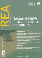 Fascicolo, Rivista di economia agraria : LXXIII, 1, 2018, Firenze University Press