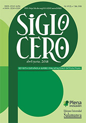 Issue, Siglo Cero : Revista Española sobre Discapacidad Intelectual : 49, 2, 2018, Ediciones Universidad de Salamanca