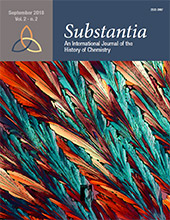 Issue, Substantia : an International Journal of the History of Chemistry : 2, 2, 2018, Firenze University Press