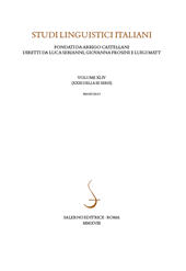 Fascículo, Studi linguistici italiani : 1, 2018, Salerno