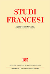 Fascicule, Studi francesi : 185, 2, 2018, Rosenberg & Sellier