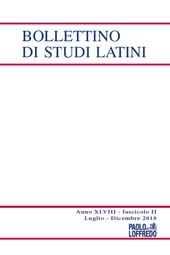 Issue, Bollettino di studi latini : XLVIII, 2, 2018, Paolo Loffredo iniziative editoriali