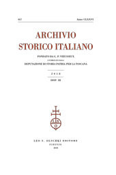 Fascicule, Archivio storico italiano : 657, 3, 2018, L.S. Olschki