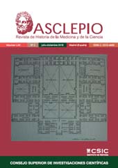 Heft, Asclepio : revista de historia de la medicina y de la ciencia : LXX, 2, 2018, CSIC, Consejo Superior de Investigaciones Científicas