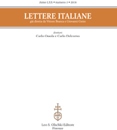 Issue, Lettere italiane : LXX, 3, 2018, L.S. Olschki