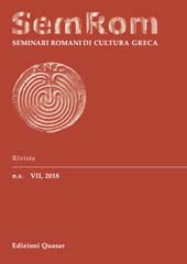 Fascicolo, Seminari romani di cultura greca : n.s. VII, 2018, Edizioni Quasar