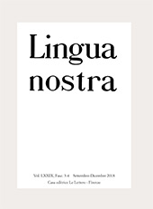 Fascículo, Lingua nostra : LXXIX, 3/4, 2018, Le Lettere