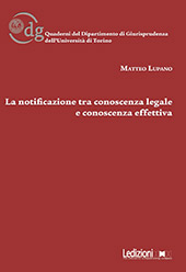 eBook, La notificazione tra conoscenza legale e conoscenza effettiva, Lupano, Matteo, Ledizioni