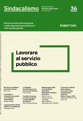 Issue, Sindacalismo : rivista di studi sulla rappresentanza del lavoro nella società globale : 36, 1, 2018, Rubbettino