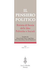 Fascicule, Il pensiero politico : rivista di storia delle idee politiche e sociali : LI, 3, 2018, L.S. Olschki