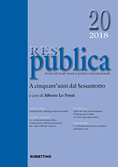 Fascículo, Res Publica : rivista di studi storico politici internazionali : 20, 1, 2018, Rubbettino