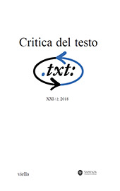 Issue, Critica del testo : XXI, 2, 2018, Viella